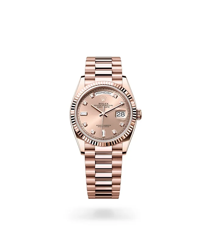 Rolex Day-Date Oyster, 36 mm, Everose-Gold - M128235-0009 at Huber Fine Watches & Jewellery