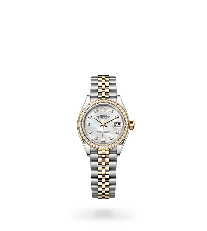Rolex Lady-Datejust Oyster, 28 mm, Edelstahl Oystersteel und Gelbgold mit Diamanten - M279383RBR-0019 at Huber Fine Watches & Jewellery