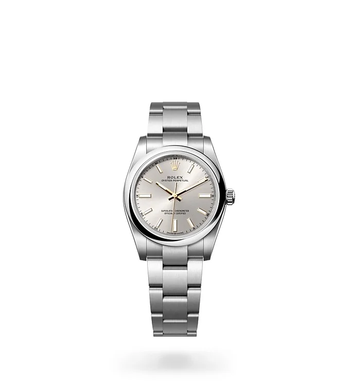 Rolex Oyster Perpetual Oyster, 34 mm, Edelstahl Oystersteel - M124200-0001 at Huber Fine Watches & Jewellery