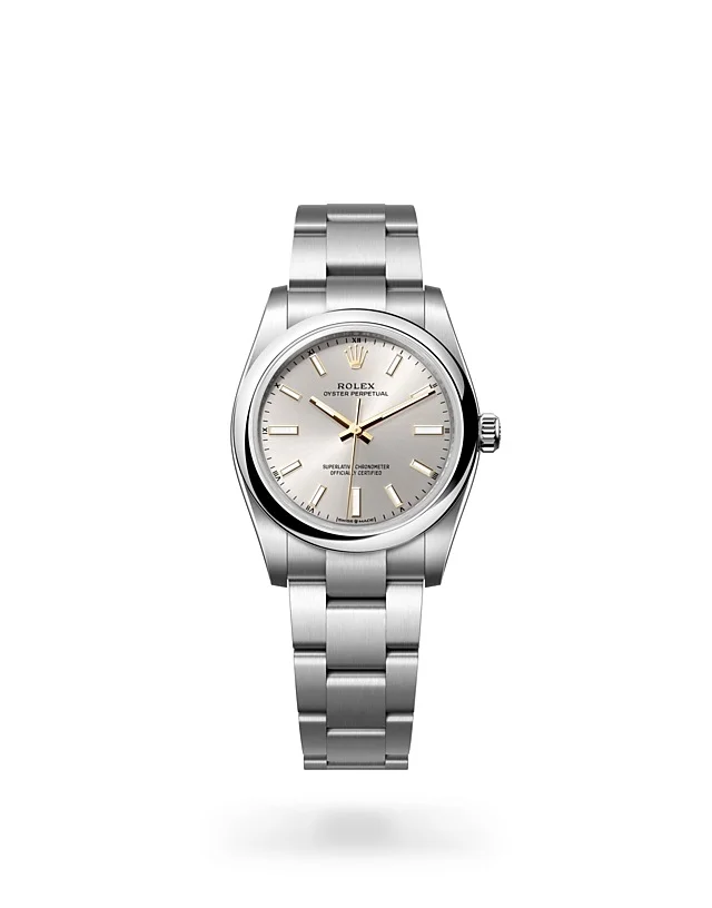 Rolex Oyster Perpetual Oyster, 34 mm, Edelstahl Oystersteel - M124200-0001 at Huber Fine Watches & Jewellery