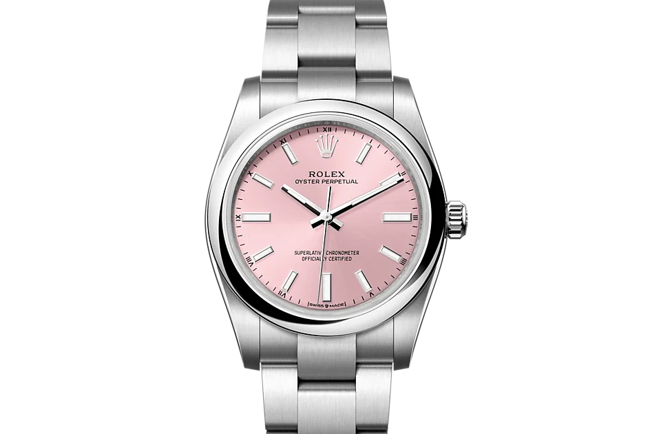 Rolex Oyster Perpetual Oyster, 34 mm, Edelstahl Oystersteel - M124200-0004 at Huber Fine Watches & Jewellery