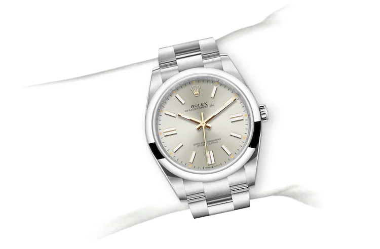 Rolex Oyster Perpetual Oyster, 41 mm, Edelstahl Oystersteel - M124300-0001 at Huber Fine Watches & Jewellery