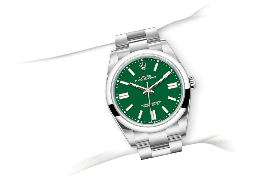 Rolex Oyster Perpetual Oyster, 41 mm, Edelstahl Oystersteel - M124300-0005 at Huber Fine Watches & Jewellery