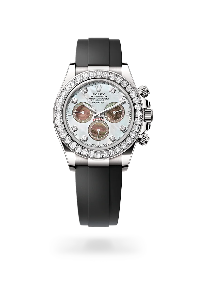 Rolex Cosmograph Daytona Oyster, 40 mm, Weißgold mit Diamanten - M126589RBR-0001 at Huber Fine Watches & Jewellery