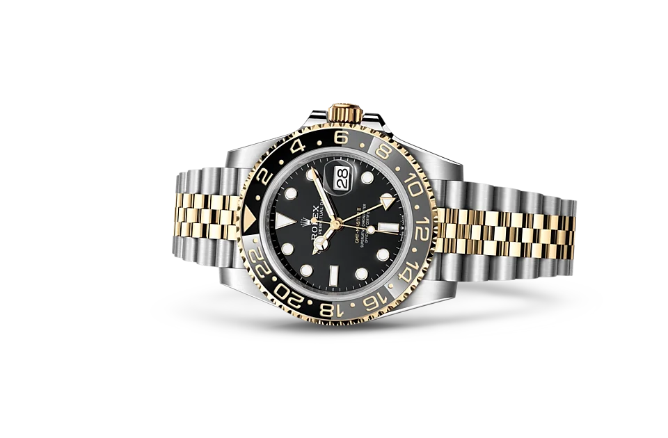 Rolex GMT-Master II Oyster, 40 mm, Edelstahl Oystersteel und Gelbgold - M126713GRNR-0001 at Huber Fine Watches & Jewellery