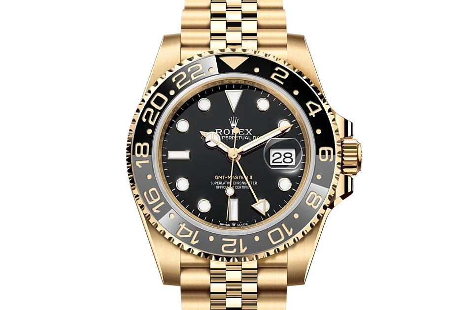 Rolex GMT-Master II Oyster, 40 mm, Gelbgold - M126718GRNR-0001 at Huber Fine Watches & Jewellery