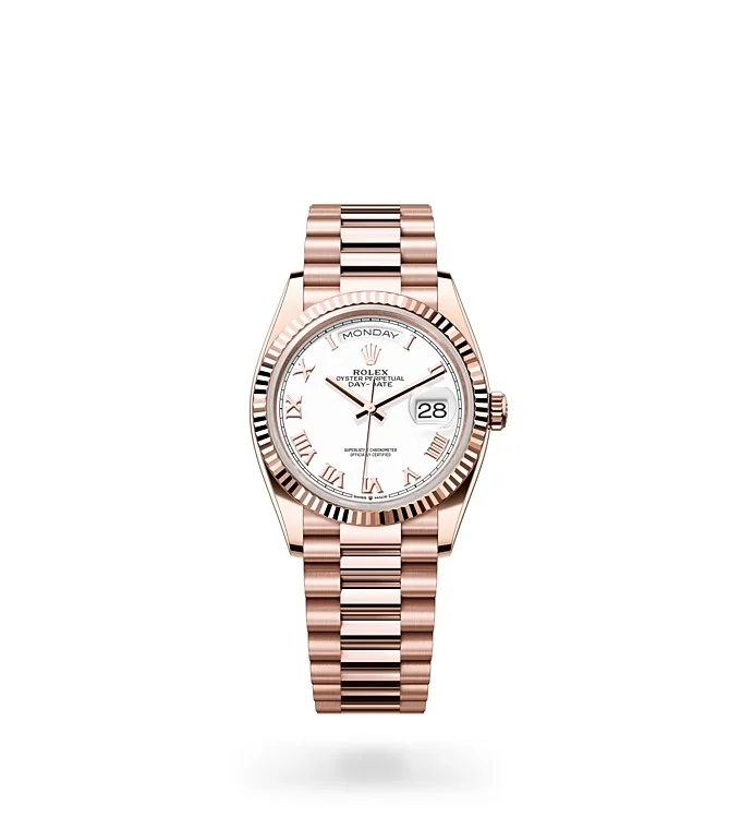 Rolex Day-Date Oyster, 36 mm, Everose-Gold - M128235-0052 at Huber Fine Watches & Jewellery