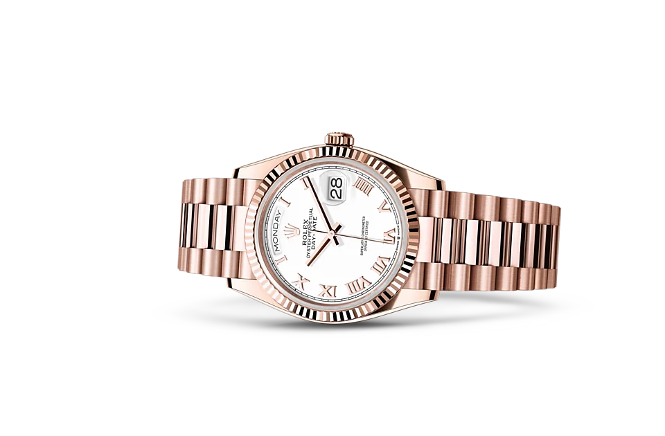 Rolex Day-Date Oyster, 36 mm, Everose-Gold - M128235-0052 at Huber Fine Watches & Jewellery