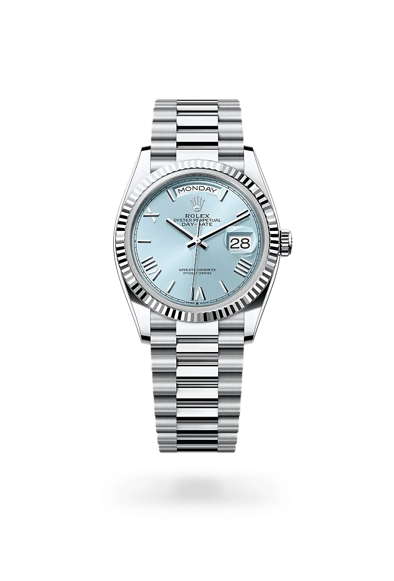 Rolex Day-Date Oyster, 36 mm, platinum - M128236-0018 at Huber Fine Watches & Jewellery