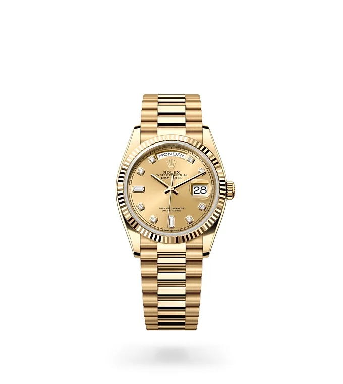 Rolex Day-Date Oyster, 36 mm, Gelbgold - M128238-0008 at Huber Fine Watches & Jewellery