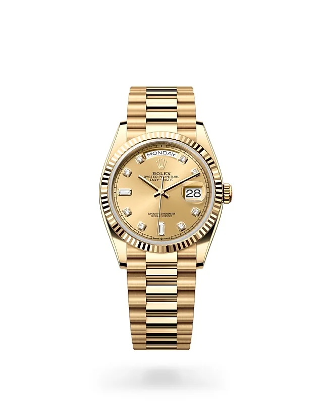 Rolex Day-Date Oyster, 36 mm, Gelbgold - M128238-0008 at Huber Fine Watches & Jewellery