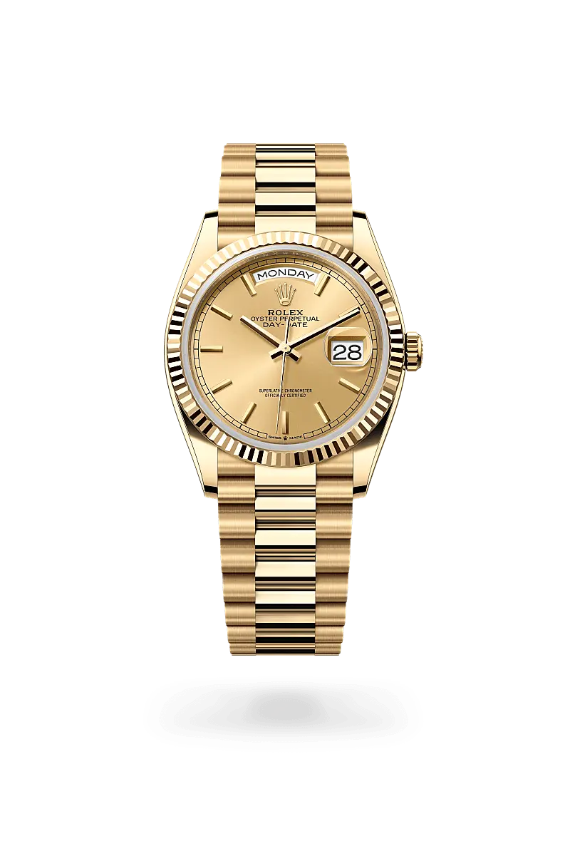 Rolex Day-Date Oyster, 36 mm, yellow gold - M128238-0045 at Huber Fine Watches & Jewellery