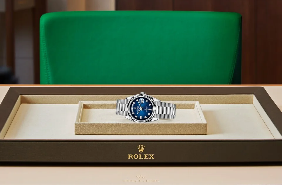 Rolex Day-Date Oyster, 36 mm, Weißgold - M128239-0023 at Huber Fine Watches & Jewellery