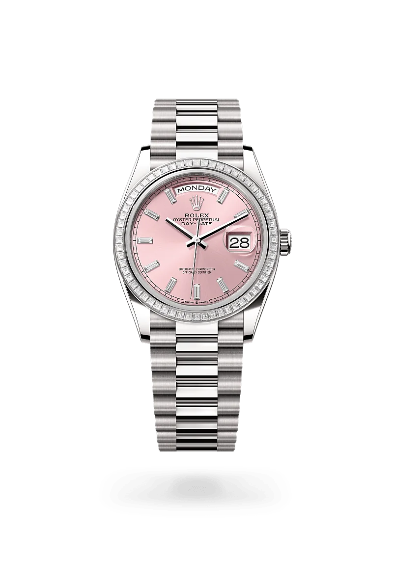 Rolex Day-Date Oyster, 36 mm, Weißgold mit Diamanten - M128399TBR-0029 at Huber Fine Watches & Jewellery