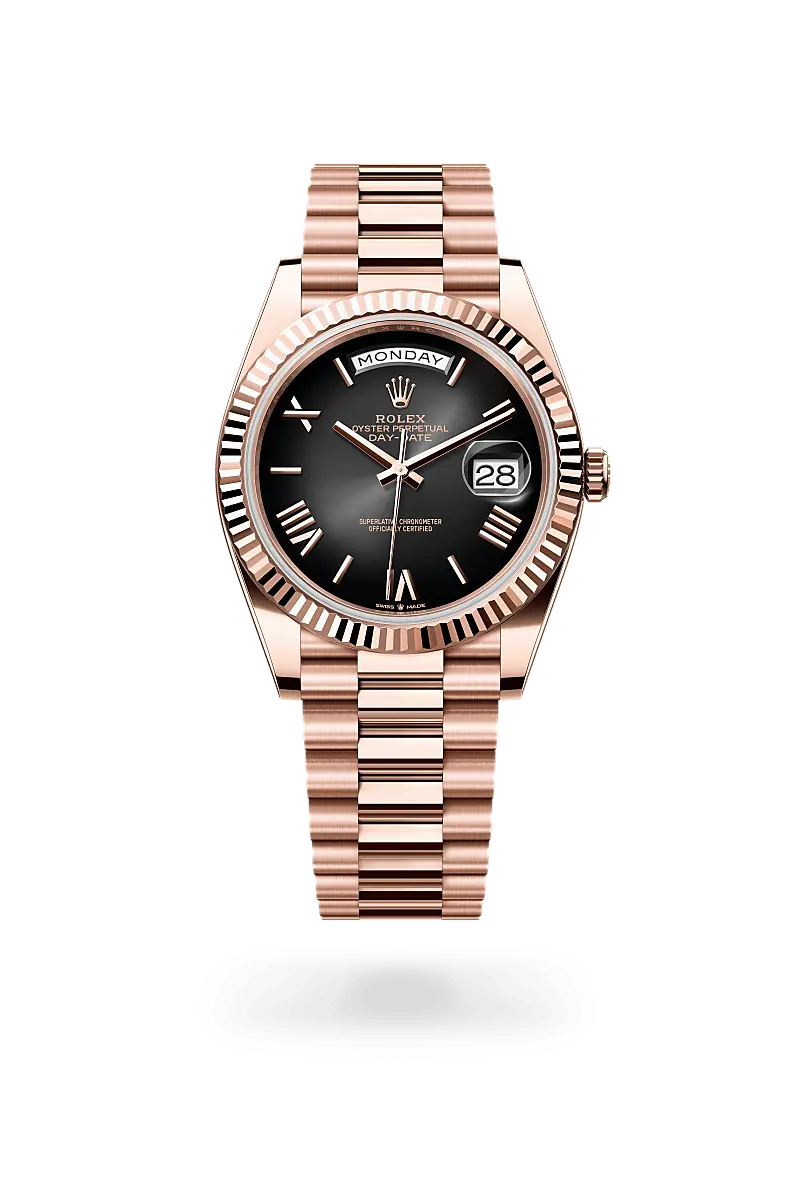 Rolex Day-Date Oyster, 40 mm, Everose gold - M228235-0055 at Huber Fine Watches & Jewellery