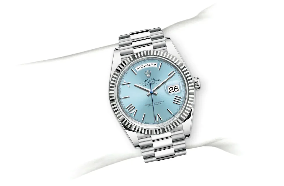 Rolex Day-Date Oyster, 40 mm, Platin - M228236-0012 at Huber Fine Watches & Jewellery