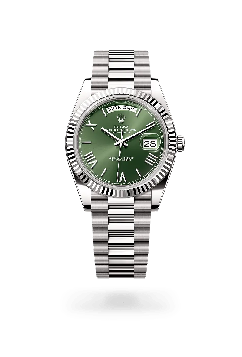 Rolex Day-Date Oyster, 40 mm, white gold - M228239-0033 at Huber Fine Watches & Jewellery