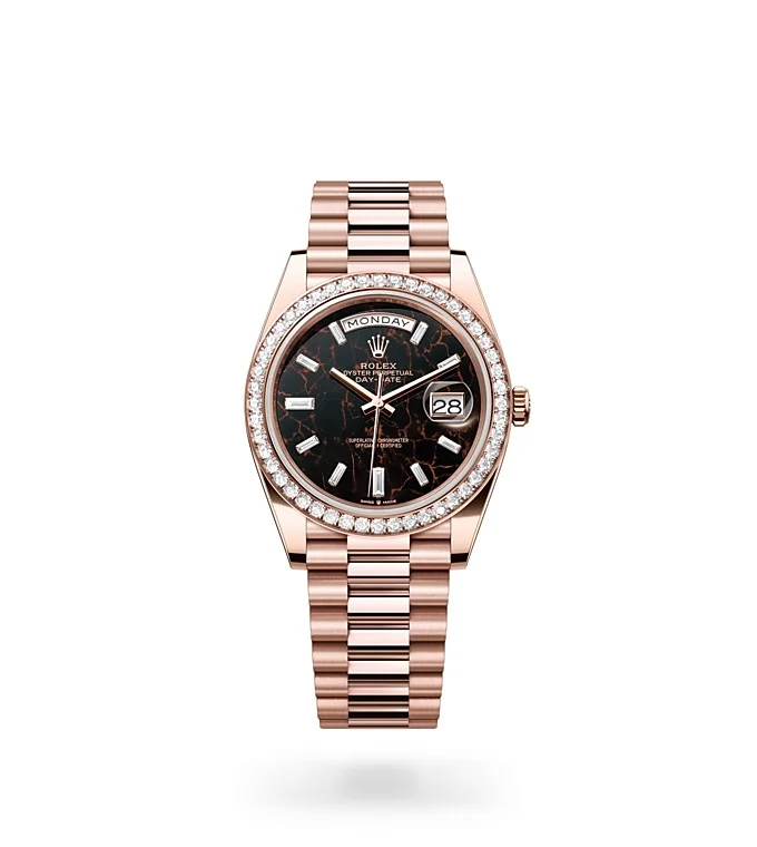 Rolex Day-Date Oyster, 40 mm, Everose-Gold mit Diamanten - M228345RBR-0016 at Huber Fine Watches & Jewellery