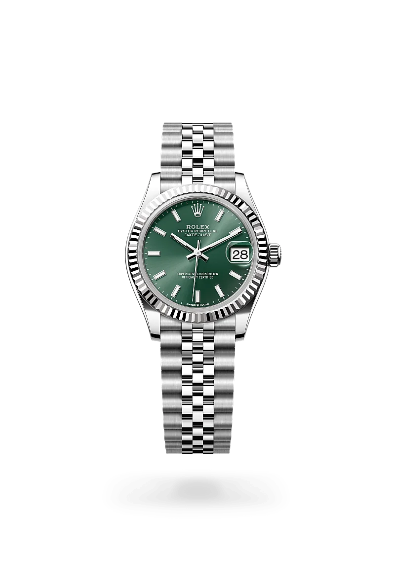 Rolex Datejust Oyster, 31 mm, Edelstahl Oystersteel und Weißgold - M278274-0018 at Huber Fine Watches & Jewellery