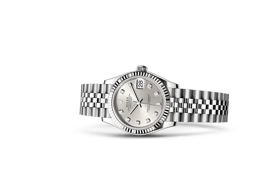 Rolex Datejust Oyster, 31 mm, Edelstahl Oystersteel und Weißgold - M278274-0030 at Huber Fine Watches & Jewellery