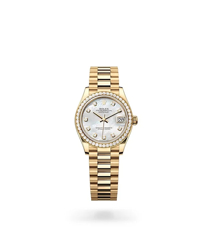 Rolex Datejust Oyster, 31 mm, Gelbgold mit Diamanten - M278288RBR-0006 at Huber Fine Watches & Jewellery