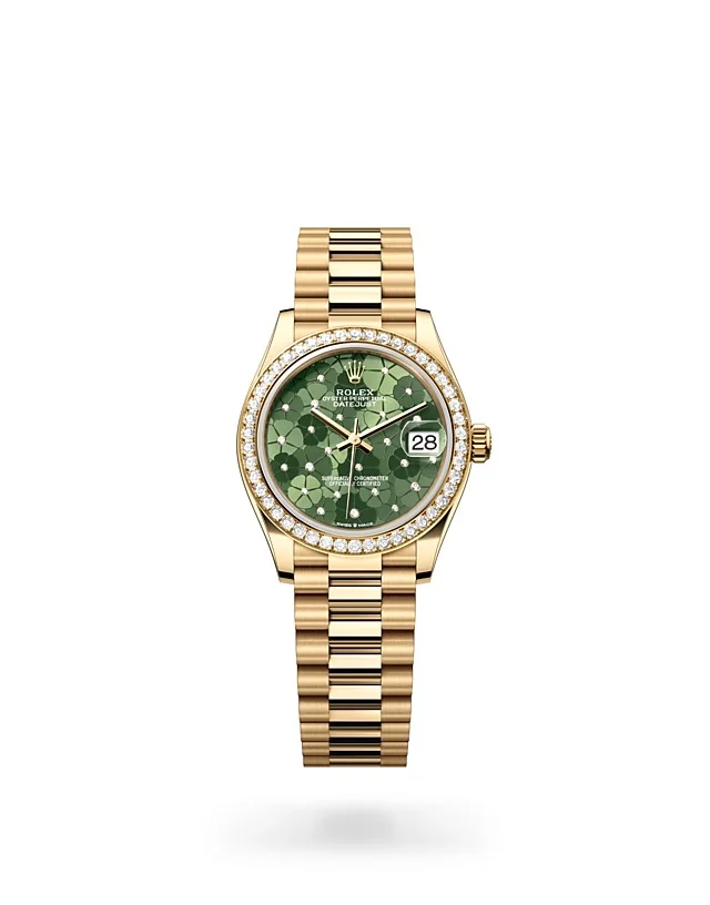 Rolex Datejust Oyster, 31 mm, Gelbgold mit Diamanten - M278288RBR-0038 at Huber Fine Watches & Jewellery