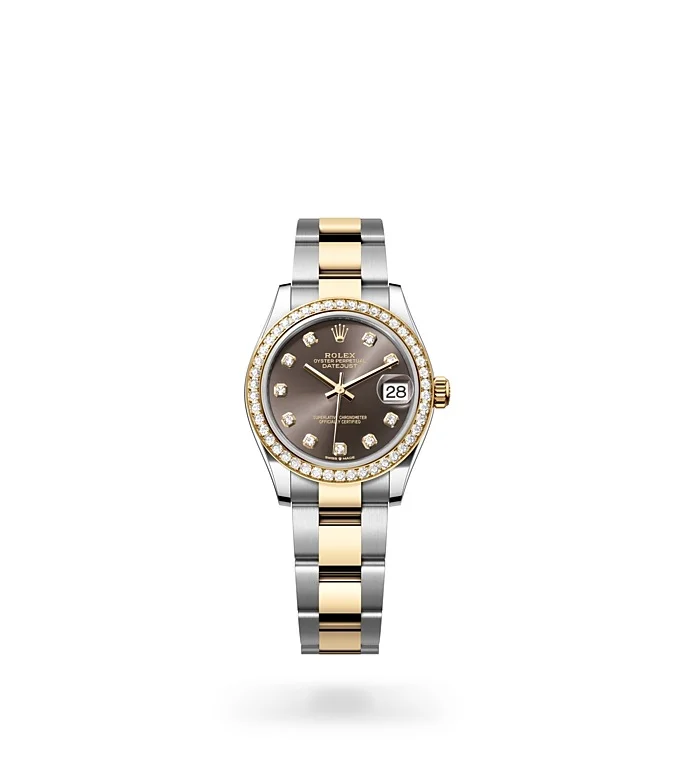 Rolex Datejust Oyster, 31 mm, Edelstahl Oystersteel und Gelbgold mit Diamanten - M278383RBR-0021 at Huber Fine Watches & Jewellery