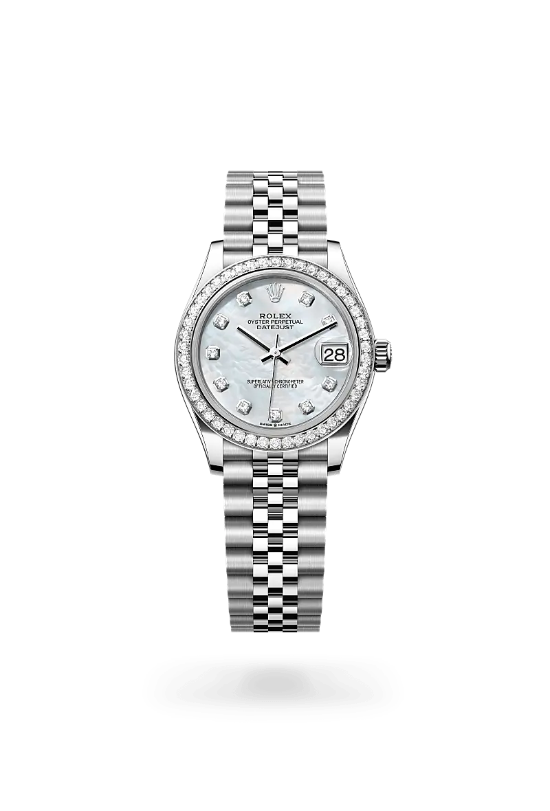 Rolex Datejust 31 in White Rolesor - combination of Oystersteel and white gold