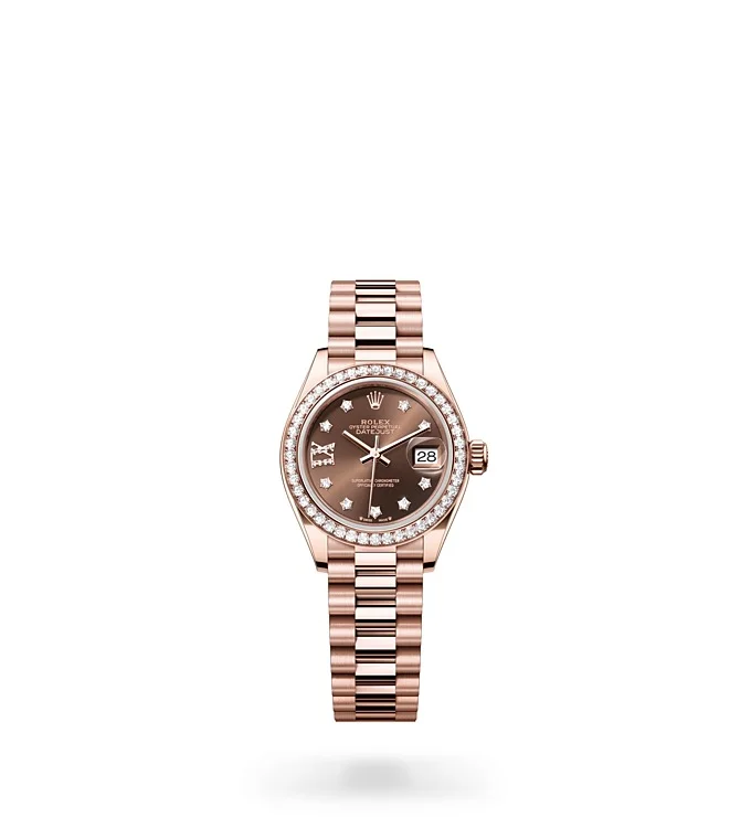 Rolex Lady‑Datejust Lady-Datejust Oyster, 28 mm, Everose-Gold mit Diamanten - M279135RBR-0001 at Huber Fine Watches & Jewellery