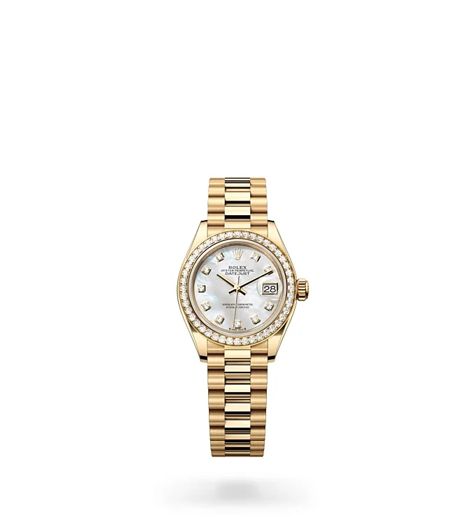 Rolex Lady-Datejust Oyster, 28 mm, Gelbgold mit Diamanten - M279138RBR-0015 at Huber Fine Watches & Jewellery