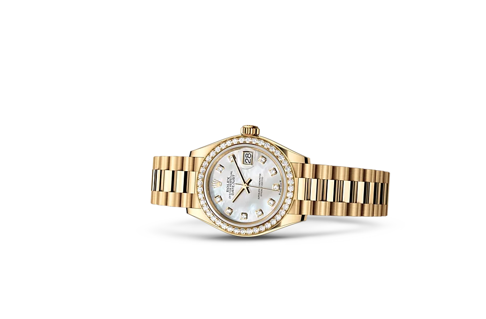 Rolex Lady-Datejust Oyster, 28 mm, Gelbgold mit Diamanten - M279138RBR-0015 at Huber Fine Watches & Jewellery