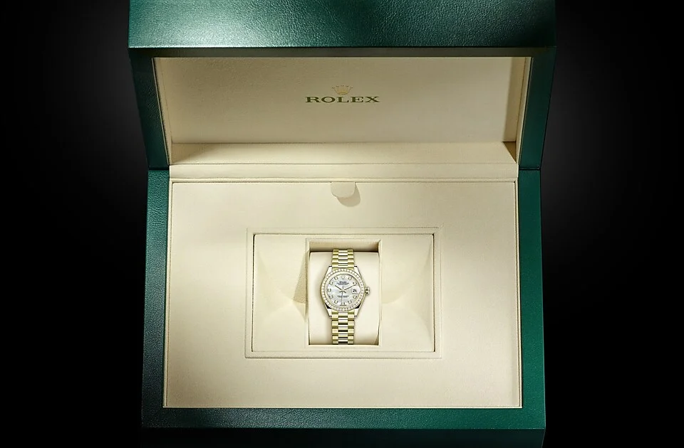 Rolex Lady-Datejust Oyster, 28 mm, Gelbgold mit Diamanten - M279138RBR-0015 at Huber Fine Watches & Jewellery