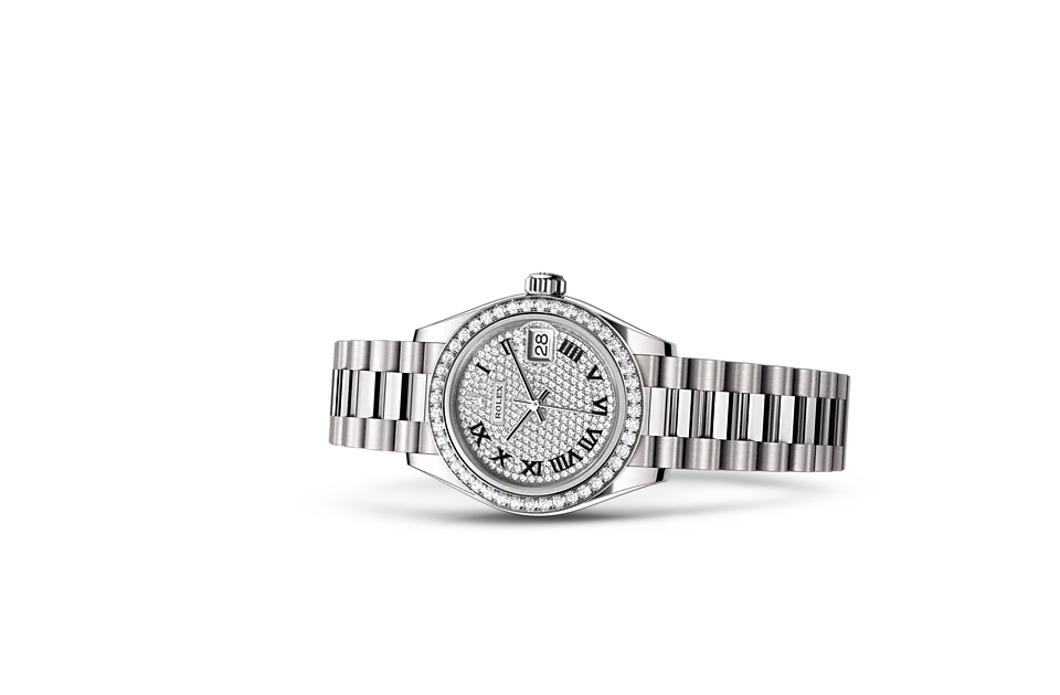 Rolex Lady-Datejust Oyster, 28 mm, Weißgold mit Diamanten - M279139RBR-0014 at Huber Fine Watches & Jewellery