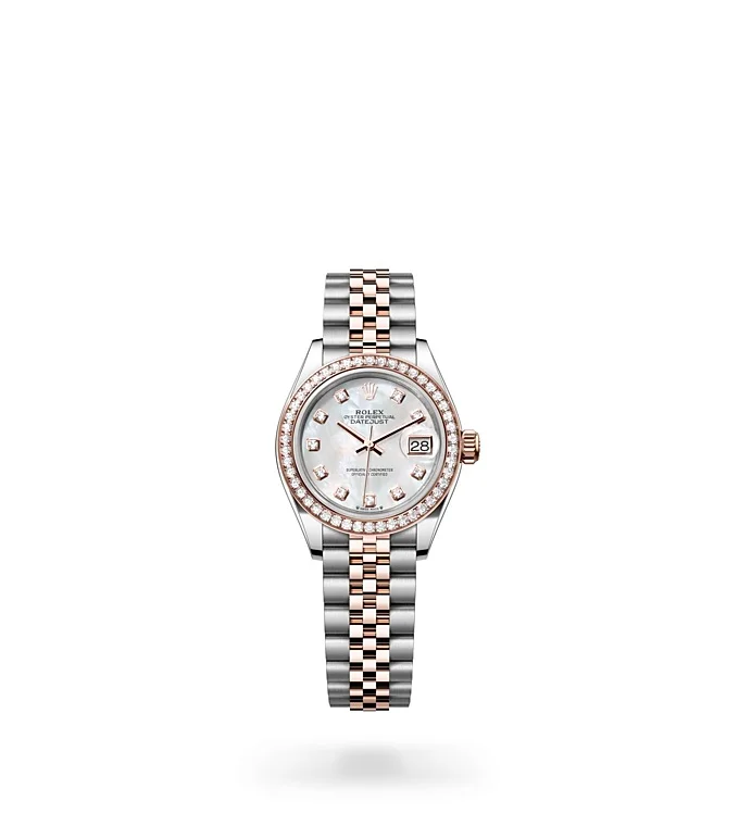 Rolex Lady-Datejust Oyster, 28 mm, Edelstahl Oystersteel und Everose-Gold mit Diamanten - M279381RBR-0013 at Huber Fine Watches & Jewellery