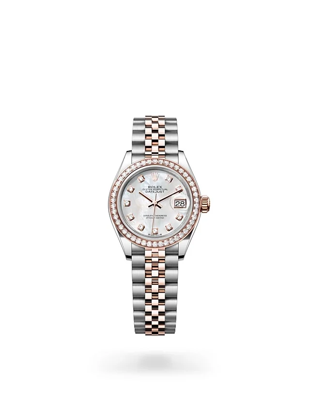 Rolex Lady-Datejust Oyster, 28 mm, Edelstahl Oystersteel und Everose-Gold mit Diamanten - M279381RBR-0013 at Huber Fine Watches & Jewellery