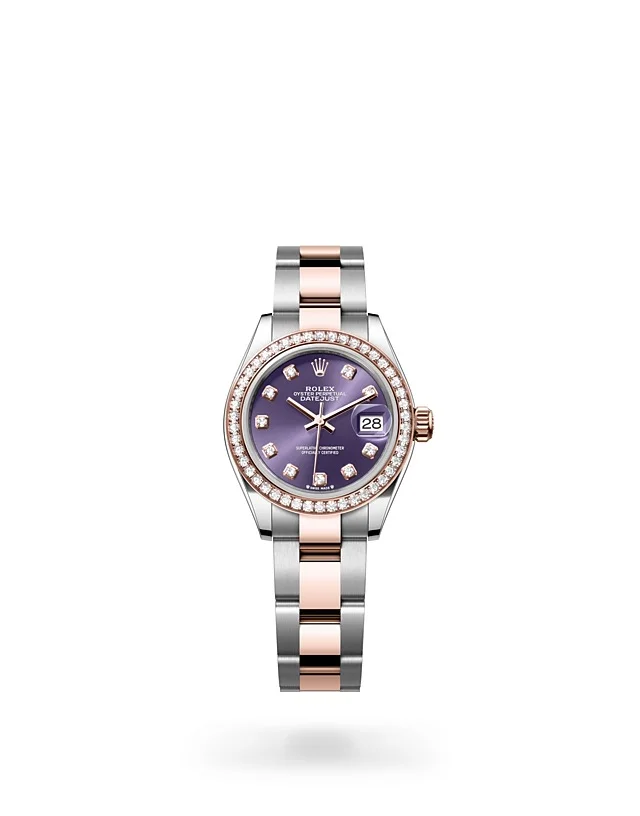 Rolex Lady-Datejust Oyster, 28 mm, Edelstahl Oystersteel und Everose-Gold mit Diamanten - M279381RBR-0016 at Huber Fine Watches & Jewellery