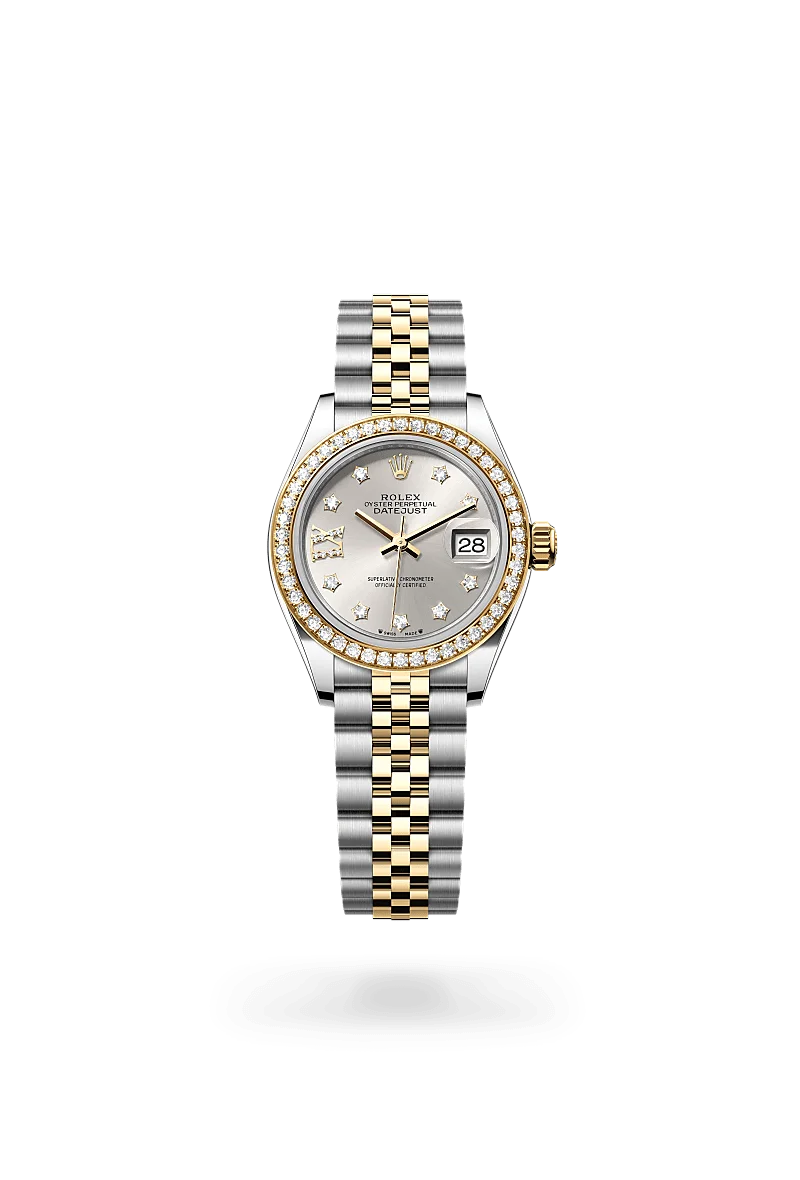 Rolex Lady-Datejust Oyster, 28 mm, Oystersteel, yellow gold and diamonds - M279383RBR-0003 at Huber Fine Watches & Jewellery