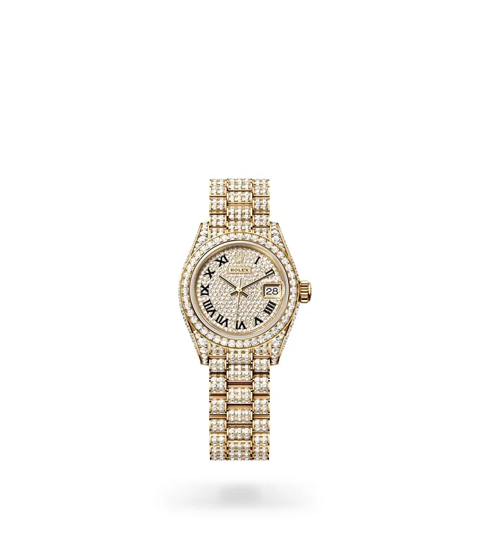 Rolex Lady-Datejust Oyster, 28 mm, Gelbgold mit Diamanten - M279458RBR-0001 at Huber Fine Watches & Jewellery