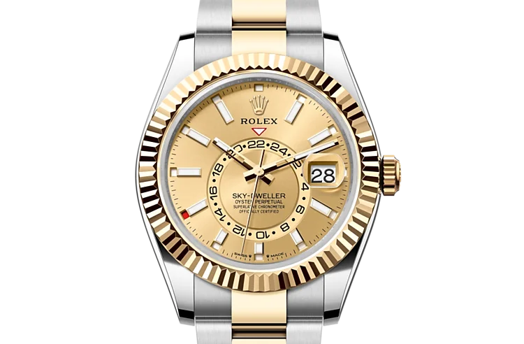 Gold rolex sky dweller on sale price