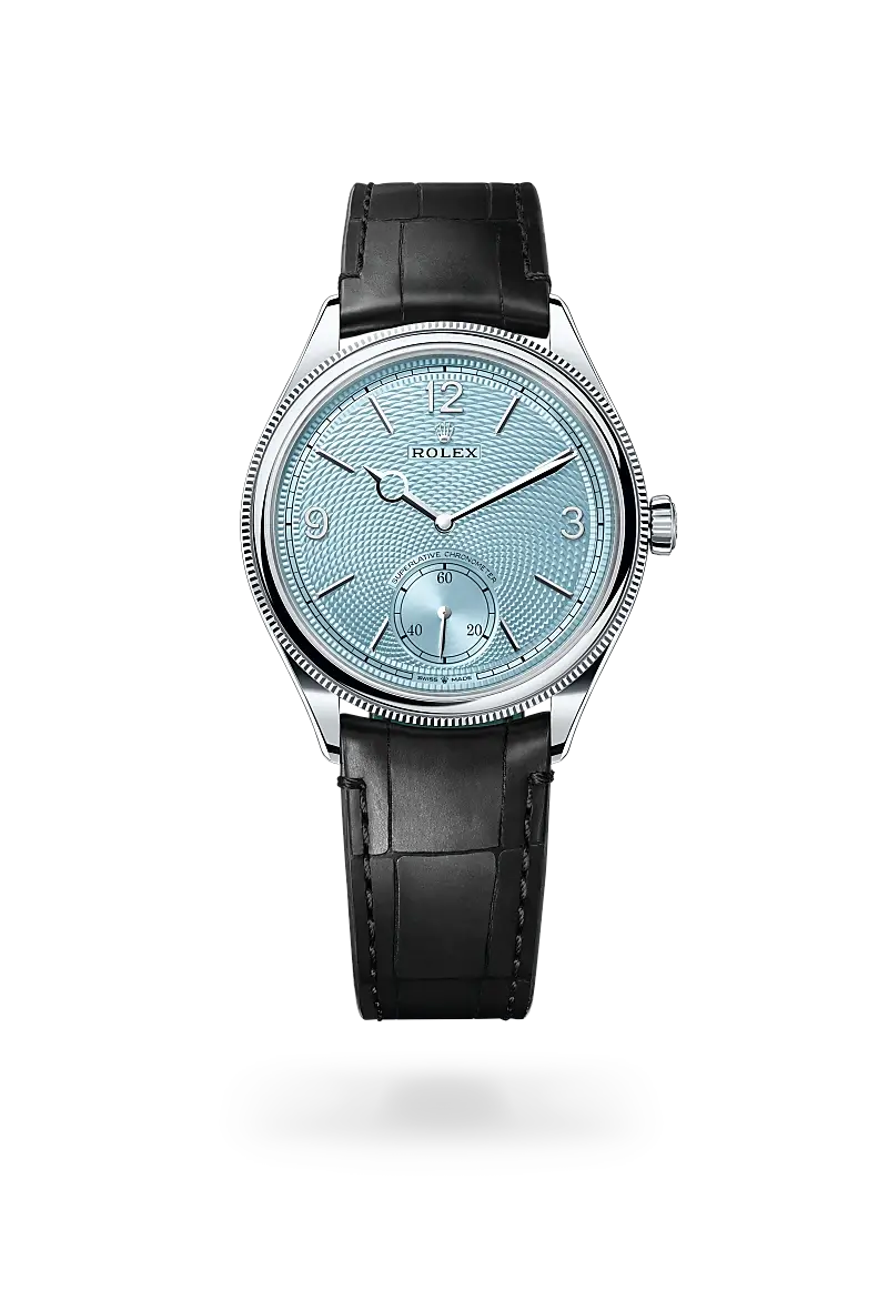 Rolex 1908 39 mm, platinum, polished finish - M52506-0003 at Huber Fine Watches & Jewellery