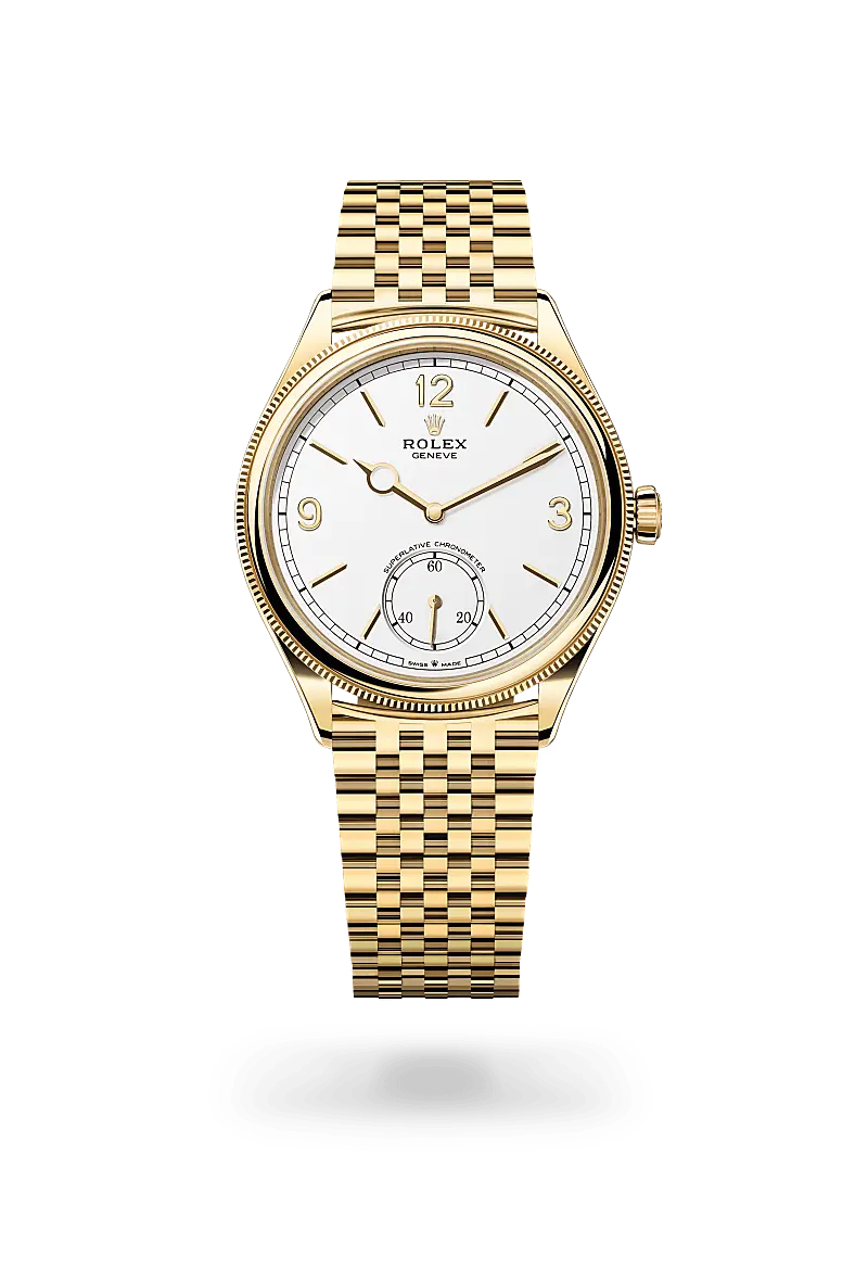 Rolex 1908 39 mm, 18 ct yellow gold, polished finish - M52508-0008 at Huber Fine Watches & Jewellery